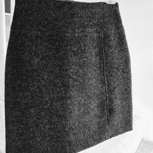ANN TAYLOR wool mini skirt dark grey
